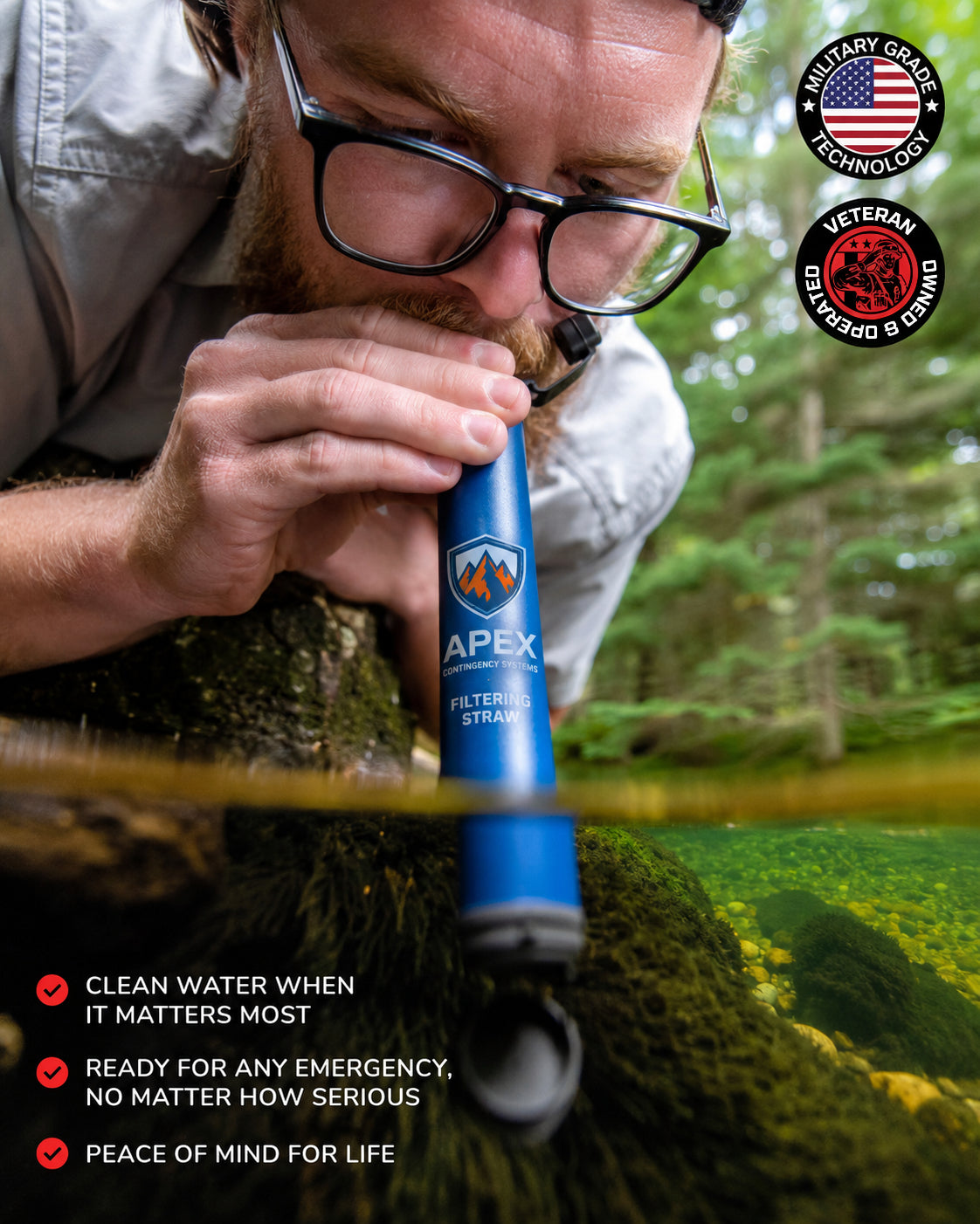 HydroCore Pro - Emergency Water Filter Straw (400 gal)
